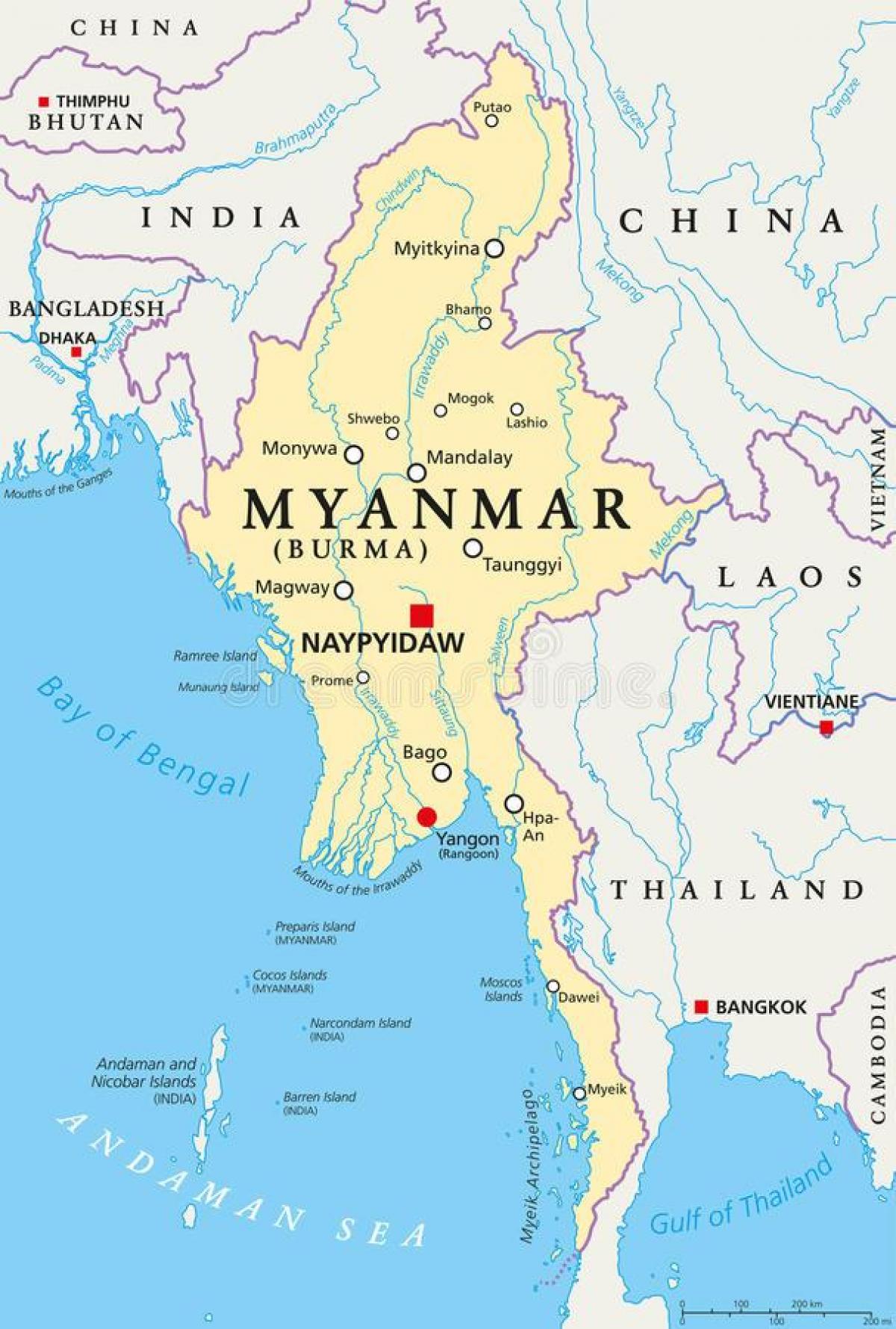 naypyidaw Myanmar kort