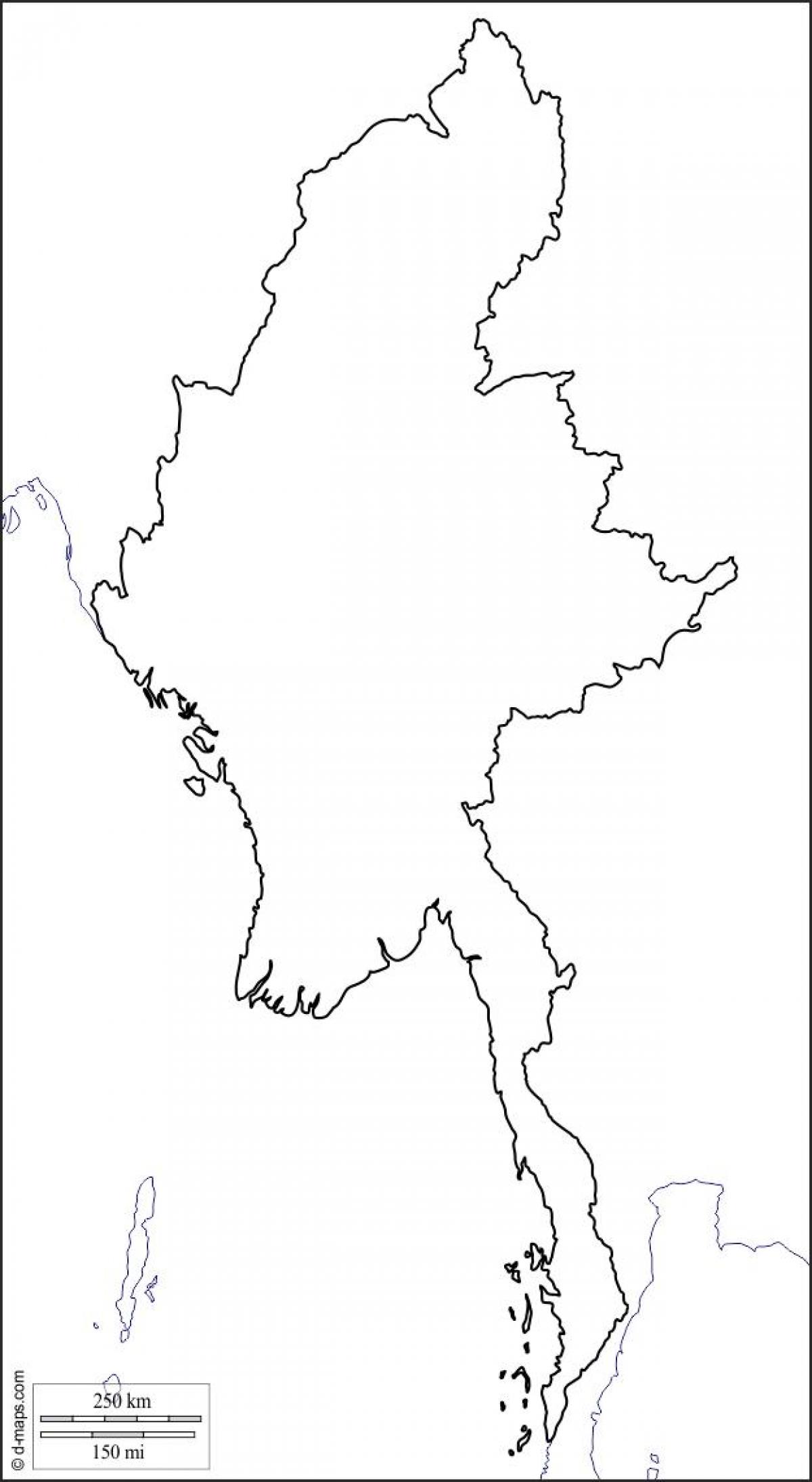 Kort over Myanmar drawin