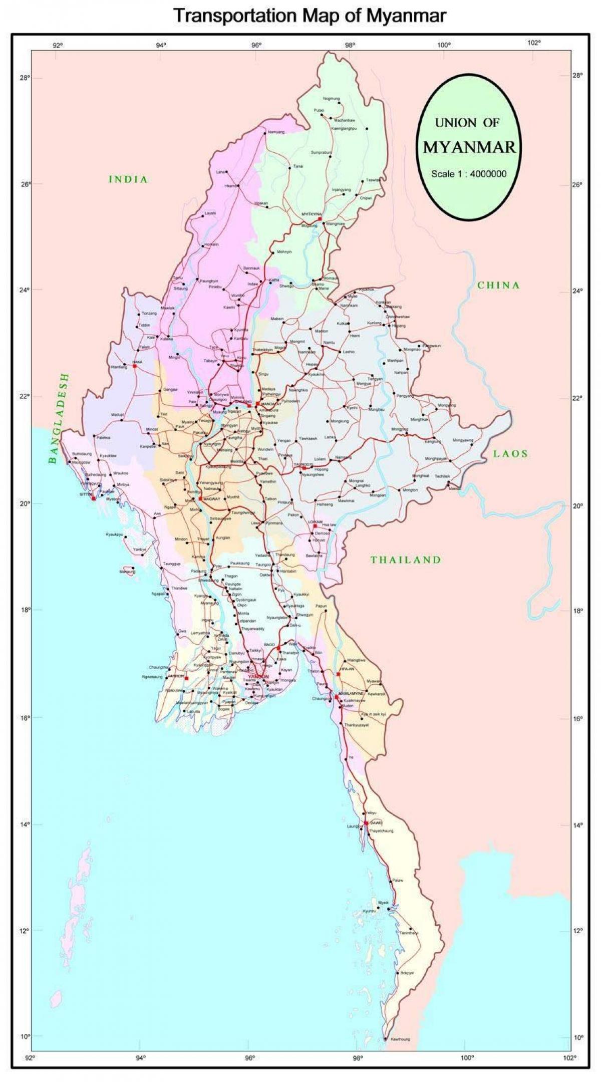 Myanmar motorvej køreplan