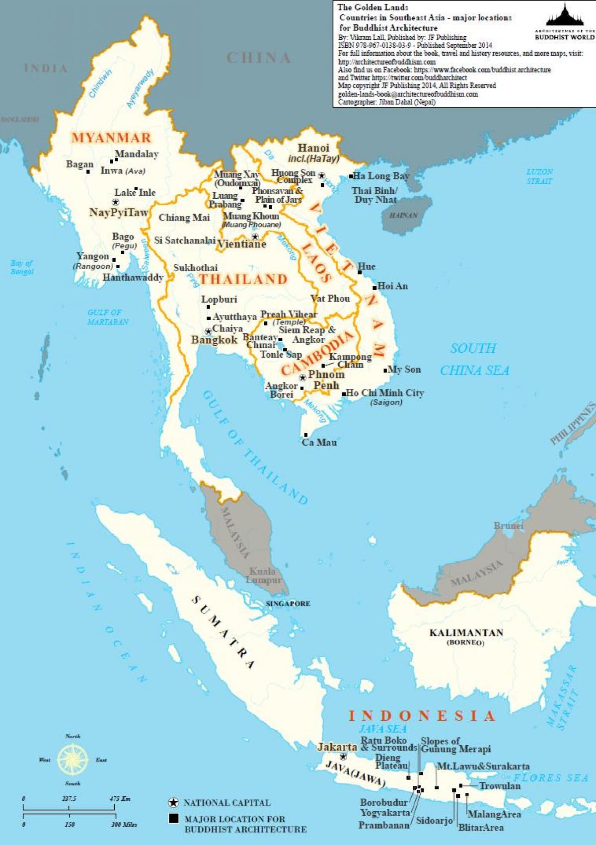 Kort over Myanmar sydøstasien