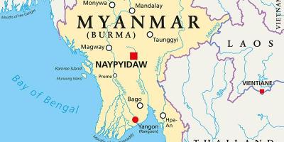Myanmar land kort