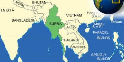 Burma eller Myanmar kort