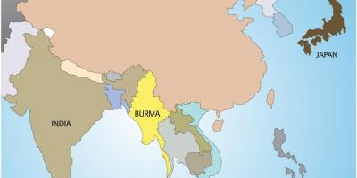 Myanmar i verden kort