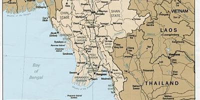 Yangon Burma kort