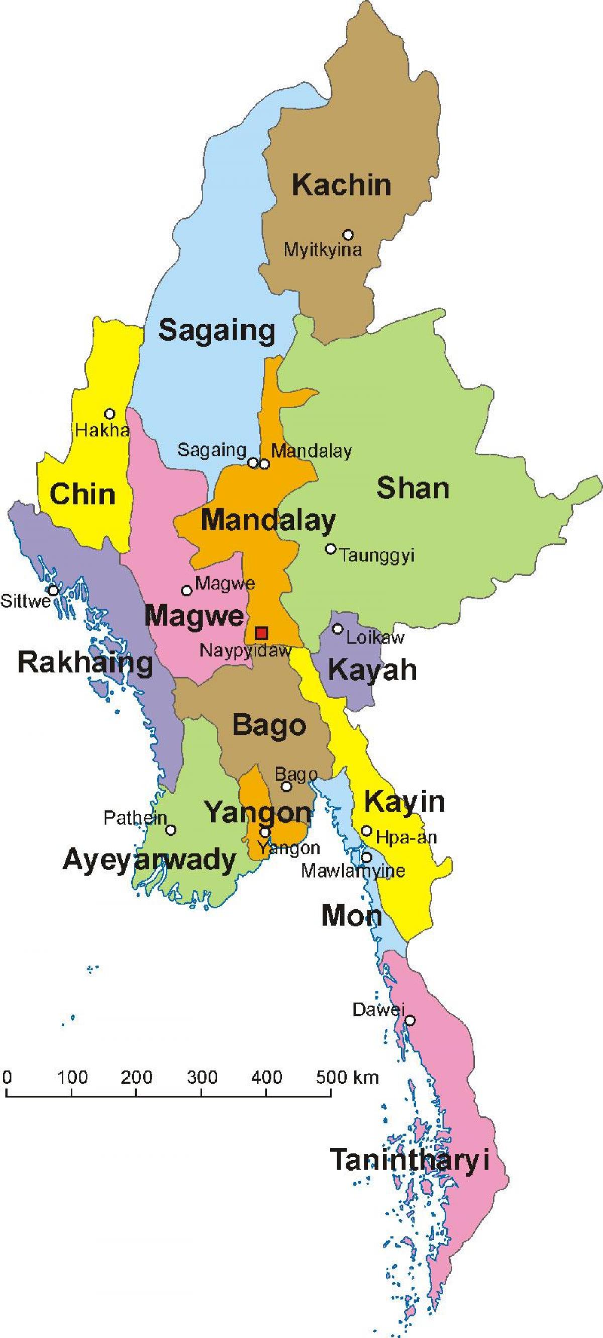 Myanmar kort foto