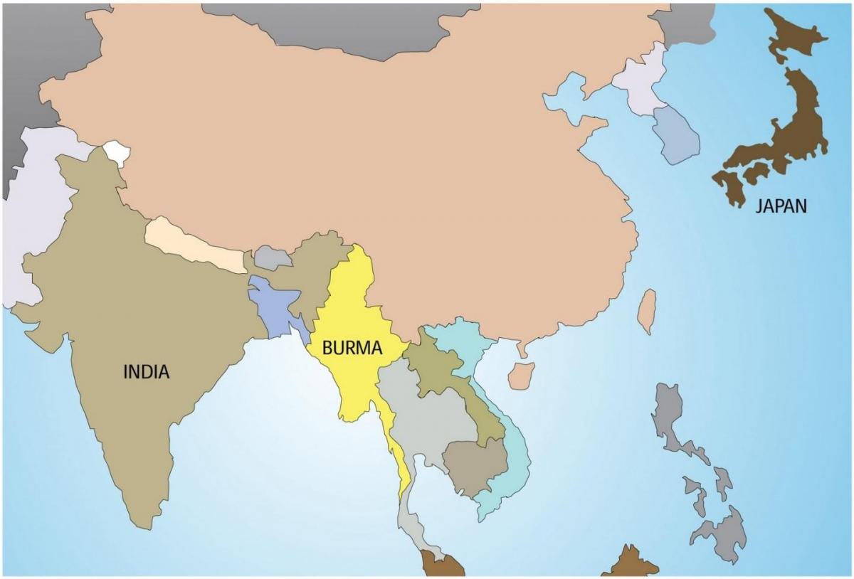 Myanmar i verden kort