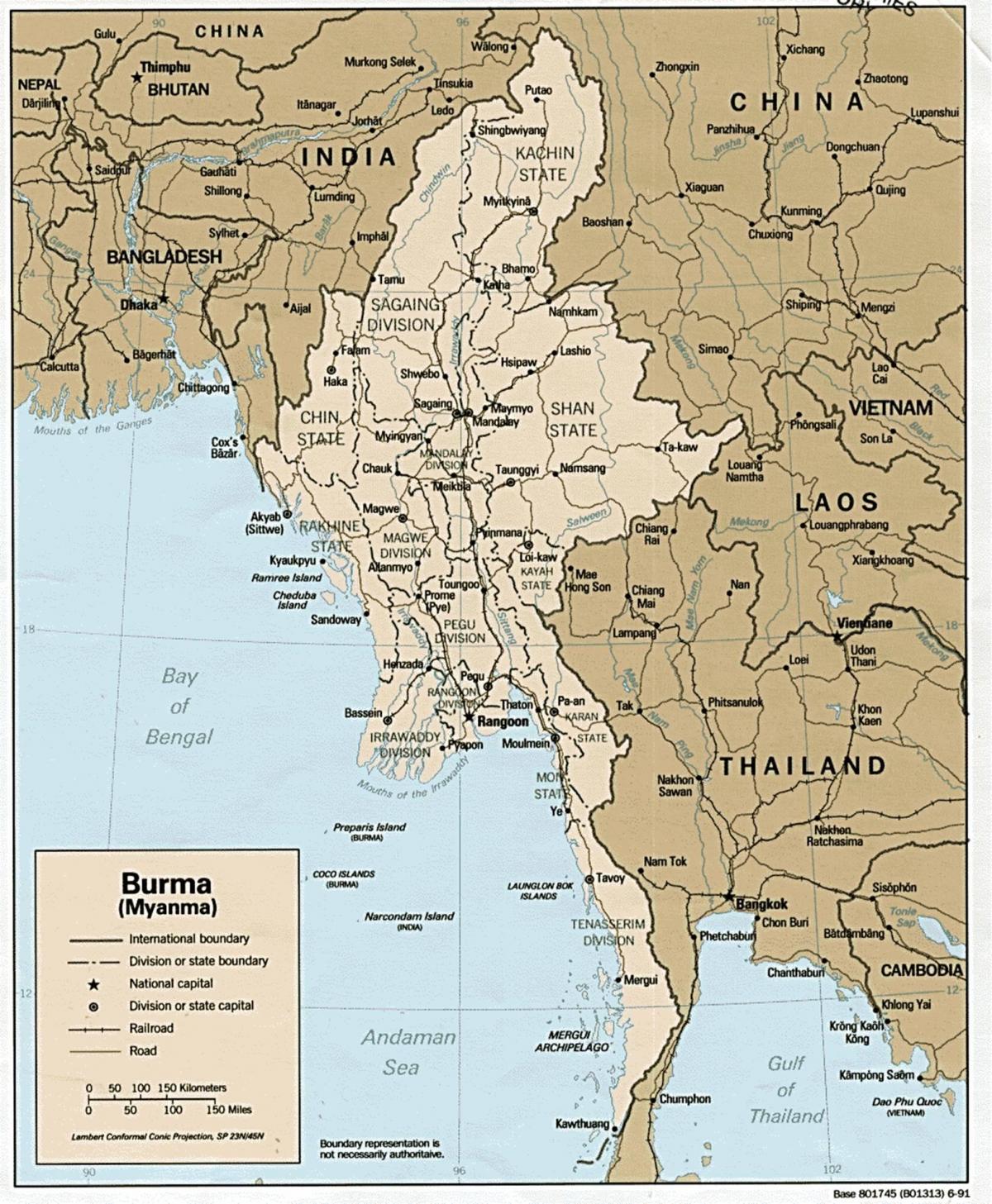 yangon Burma kort