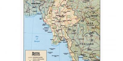 Kort over Myanmar med byer